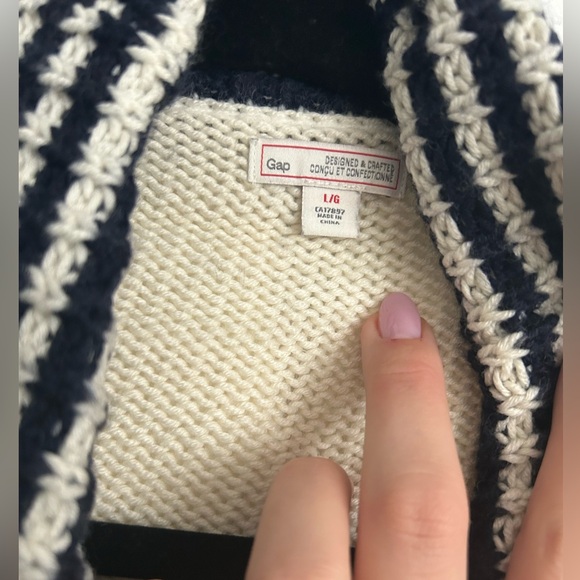 GAP striped open front knit cardigan - Picture 3 of 4